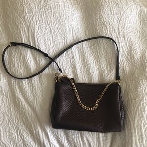 Coach Oxblood Embossed Leather Crossbody Bag
